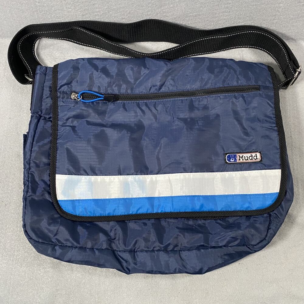 Mudd Y2k Crossbody Messenger Shoulder Laptop School Bag Blue Vintage